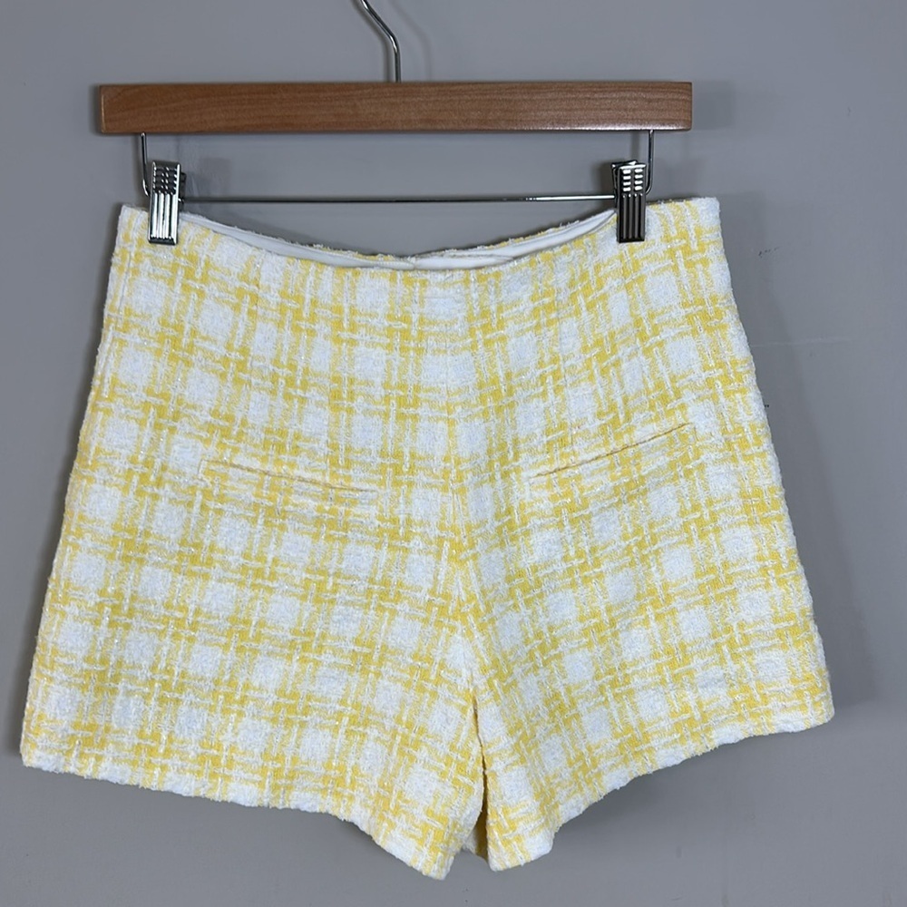 Veronica Beard Jazmin Short Tweed Pale Yellow White Wide Leg High Waist Sz 6 NEW - Picture 5 of 16